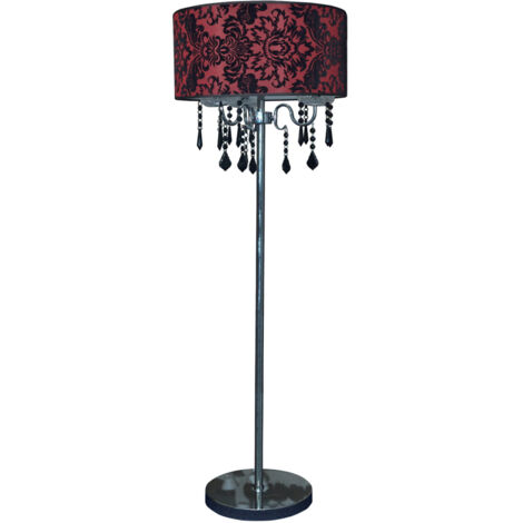 Lampada da terra Candellux Astor 53-80465 3xE14 cromo/rosso