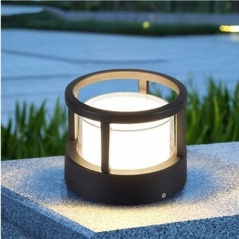 Lampada da terra cilindrica per prato da 1 pezzo, colonna luminosa da giardino esterna impermeabile paesaggio cortile ponte patio molo percorso pilastro luce villa percorso LED prato luci da pavimento
