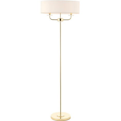 Lampada da terra classica 2 luci ottone E14 Nixon Endon