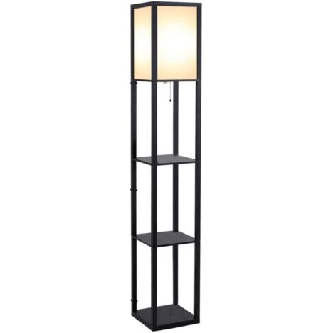 Lampada da terra con 3 ripiani, illuminazione tricolore, stile retrò, design industriale, adatta per soggiorno, camera da letto e ufficio