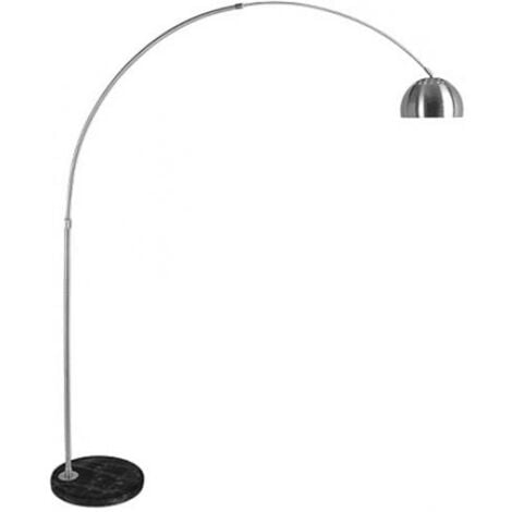 PRIVATEFLOOR Lampada da Terra con Base in Marmo - Lampada da Salotto - Bouw Nero - Marmo, Acciaio inossidabile, Metallo