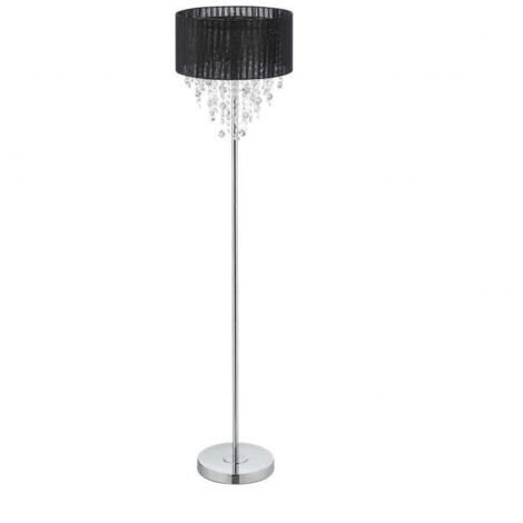 Lampada da terra con cristalli neri