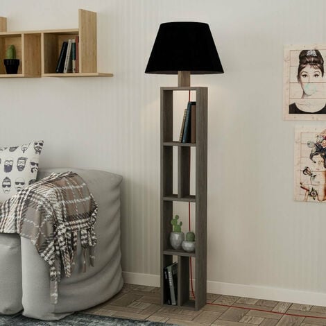 EASYCOMFORT Lampada da Terra Moderna con Tavolino a 2 Livelli per