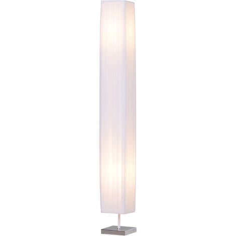Lampada da Terra con Piantana in Tessuto Bianco