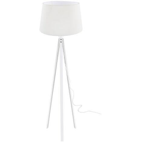 Lampada da terra DECOBI2736 con paralume in PVC effetto tessuto bianco