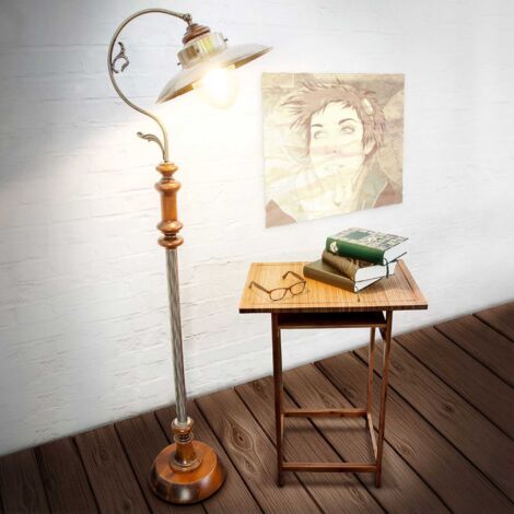 Lampada da Terra Design Art Nouveau Ottone
