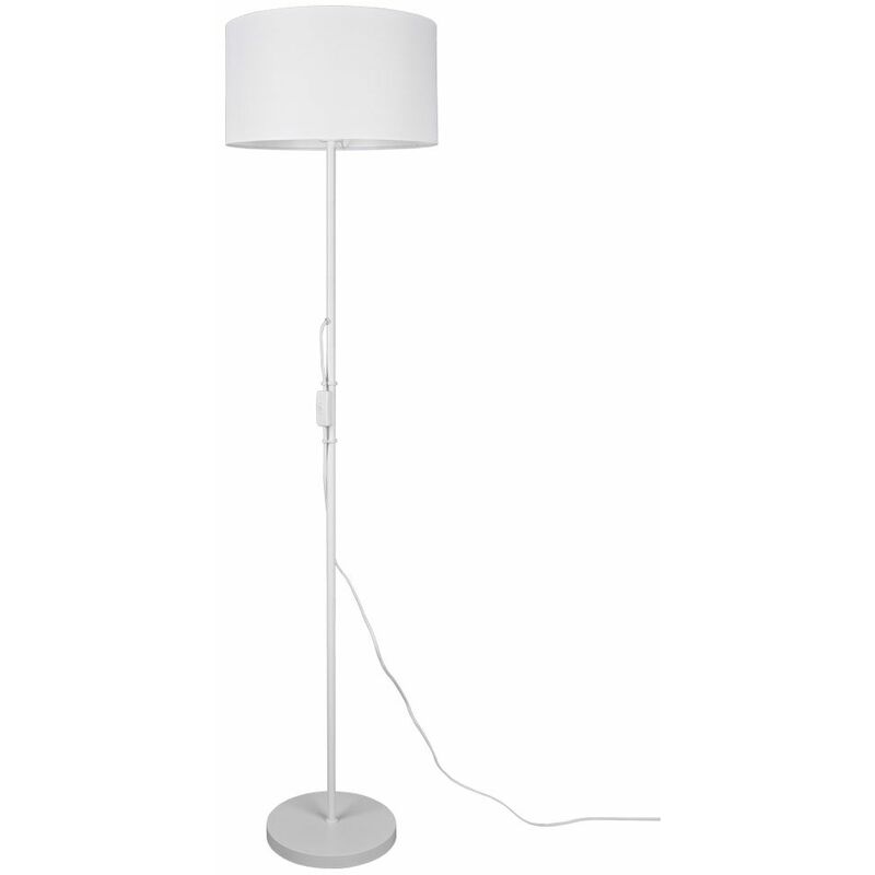 Image of Lampada da terra design lampada da tavolo rotonda in tessuto lampada bianca soggiorno camera da letto illuminazione