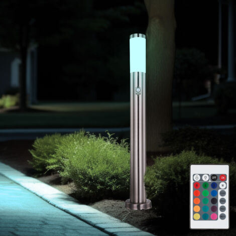 Lampada da terra di design per esterni telecomando base in acciaio inox lampada da giardino SENSOR dimmerabile in un set che include lampade a LED RGB
