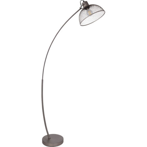 Lampada da terra di lusso ad arco soggiorno lampada da soffitto a soffitto cromata con griglia orientabile spot Globo 54325S1