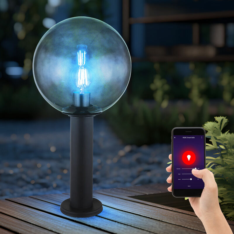 Image of Lampada da terra dimmerabile con telecomando Smart led segnapasso lampada da terra per esterni lampada da terra da giardino color fumo, app e