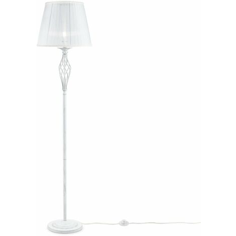 Lampada da terra Elegant in Metallo Grace Bianco con Oro