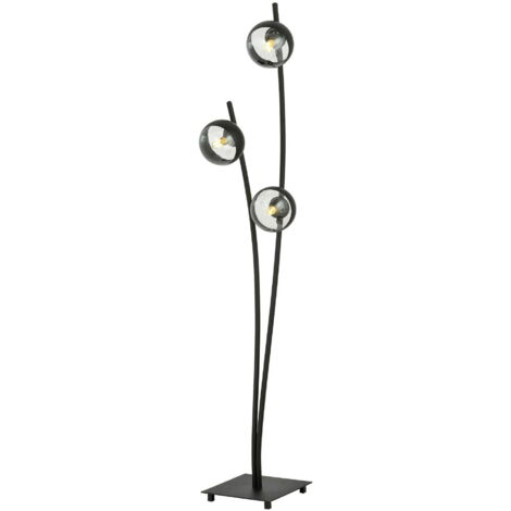 Lampada da terra Emibig Hunter 3 luci E14 nera vetro