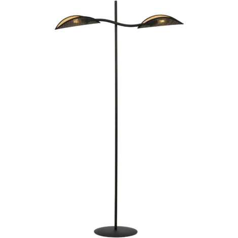 Lampada da terra Emibig Lotus nero rattan 2xE14 150cm