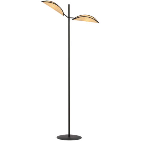 Lampada da terra Emibig VENE nera rattan 2xE14 150cm