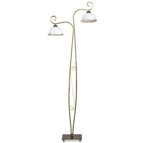 Lampada da terra Emibig Wivara LP2 2xE27 oro bianco