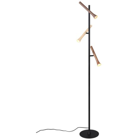 Lampada da terra FIATO Trio LED CCT nera/bronzo 150cm