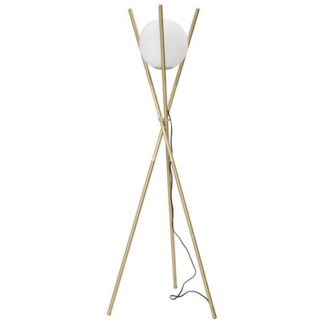 Lampada da terra "Glamy" struttura in metallo color oro e vetro per interni