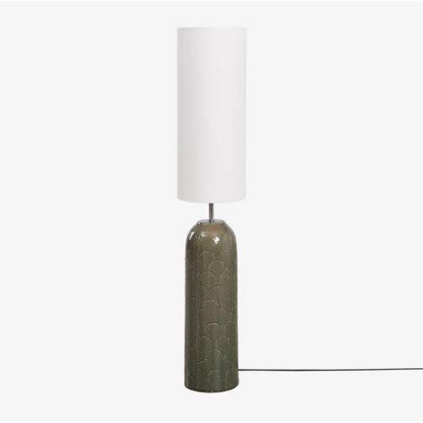 Lampada da terra in ceramica e lino Cannella SKLUM