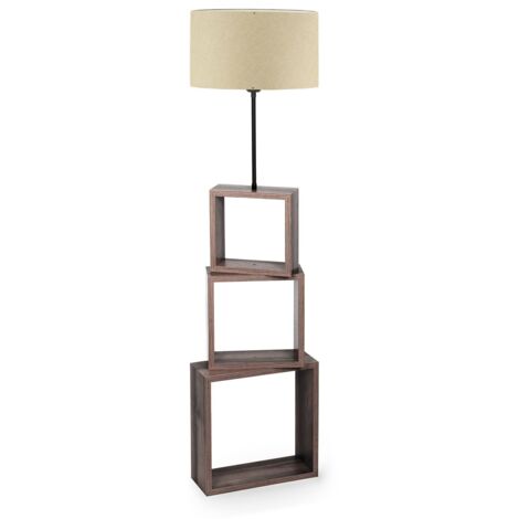 Lampada da terra in legno, lampada naturale per soggiorno Lamp E 27 Max 40 W