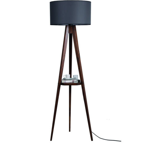 Lampada da terra in legno modello 1 grigio antracite