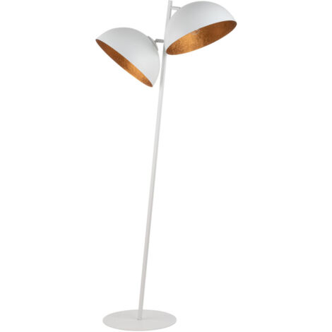 Lampada da terra inclinata bianco/rame 2xE27 Sfera Sigma