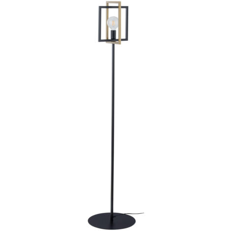 Lampada da terra industriale nero oro 161cm E27 15W Eden