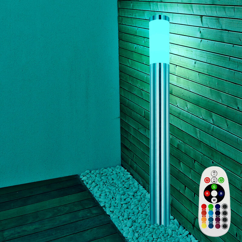 Image of Lampada da terra all'esterno del vialetto d'accesso telecomando per lampada da cortile in un set che include lampadine a led rgb