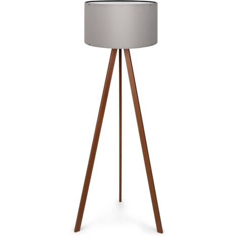 Lampada da terra lampada apparecchio luce altezza 140 cm E27 effetto legno grigio 030007294