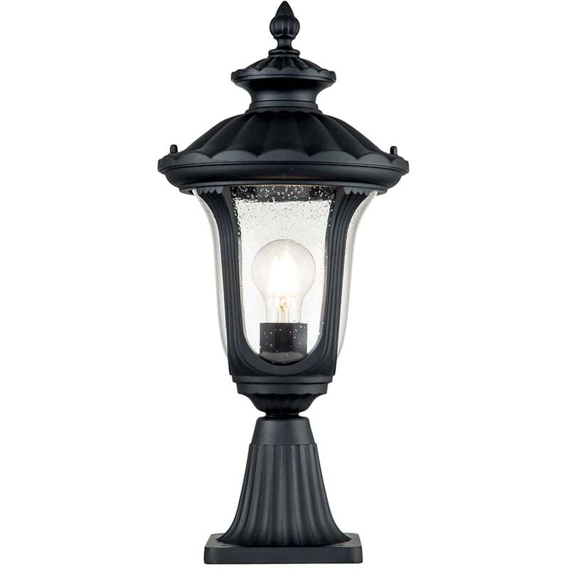 Image of Lampada da terra, lampada da esterno, lampada da terra, lanterna, nera, alluminio, vetro, lampada da cortile trasparente