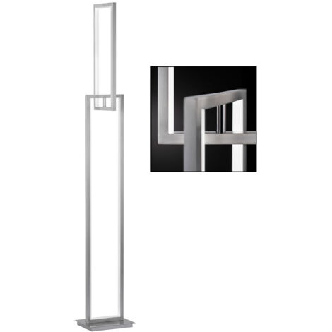 Lampada da terra Lampada da sala da pranzo orientabile con dimmer a pedale, metallo argento, LED 37W 3500lm 3000K, LxLxH 22x18x146 cm, WOFI 3133.02.64.9000