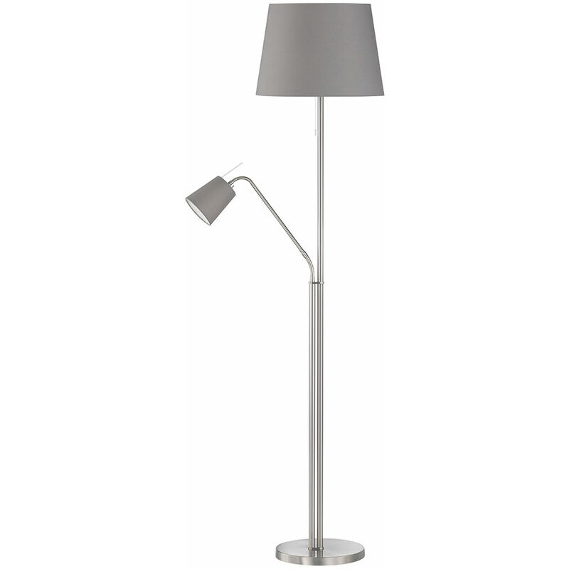 Image of Fischer Leuchten - Lampada da terra lampada da terra lampada da lettura lampada da soggiorno lampada da sala da pranzo, paralumi in tessuto metallo