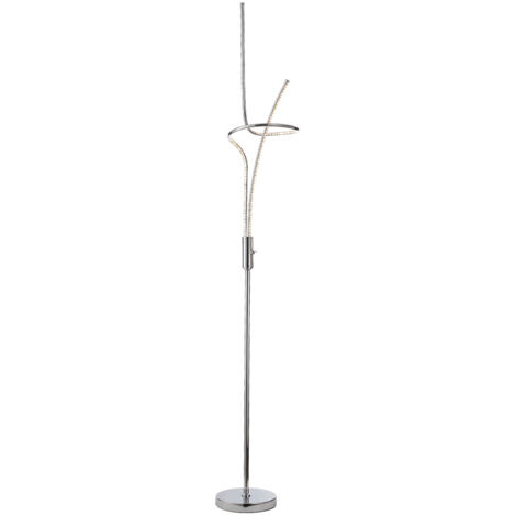 Lampada da terra Lampada da terra Lampada da terra design lampada cromo, acrilico, interruttore, LED SMD 20,1 watt 1600 lumen bianco caldo, DxH: 18x145 cm