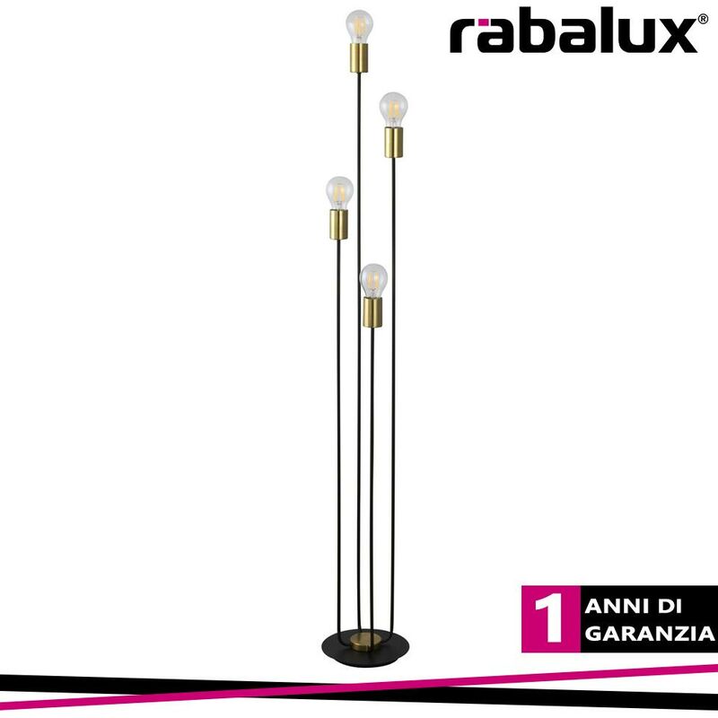 Lampada da terra Lanny metal black metal / oro