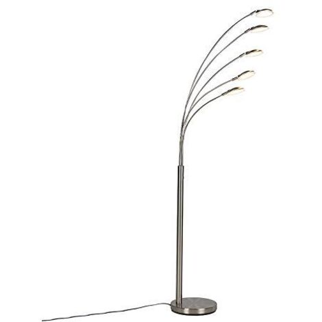Lampada da terra LED dimmerabile dimmer incluso - 5 luci - H 1800 mm - Acciaio - Design - Illuminazione interna - Soggiorno I Camera da letto