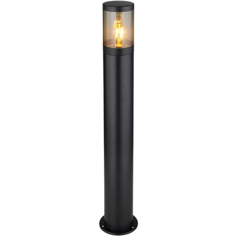 Lampada da terra LED lampada da terra illuminazione esterna piedistallo luce fumo giardino esterno, acciaio inox plastica, 1x E27 LED bianco caldo, DxH 14x80 cm