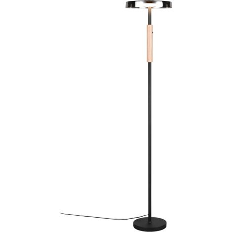 Lampada da terra LED, metallo e vetro, nero e fumé, H 130 cm, Celeste