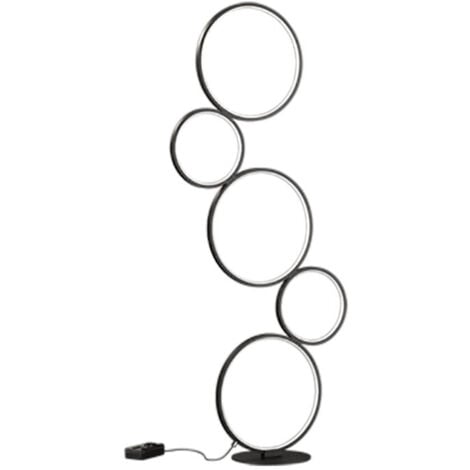 Lampada da terra LED, metallo, nero opaco,  H115 cm, Rondo