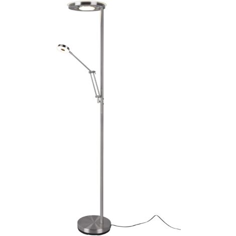 Lampada da terra LED, metallo, nichel opaco, H181 cm, Barrie