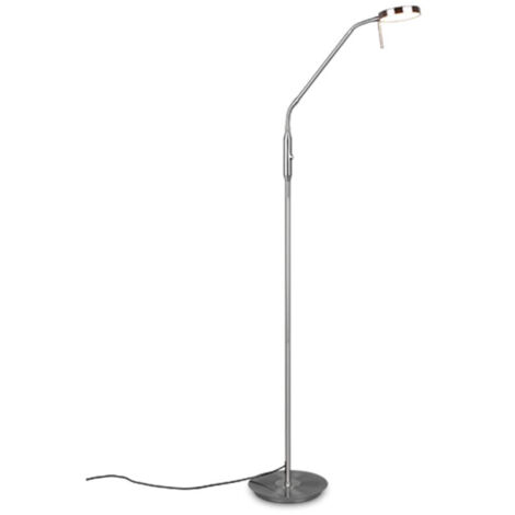 Lampada da terra LED MONZA argento dimmerabile Trio