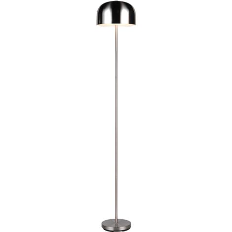 Lampada da terra LED ricaricabile, metallo, nichel opaco, H 147 cm, Jeff