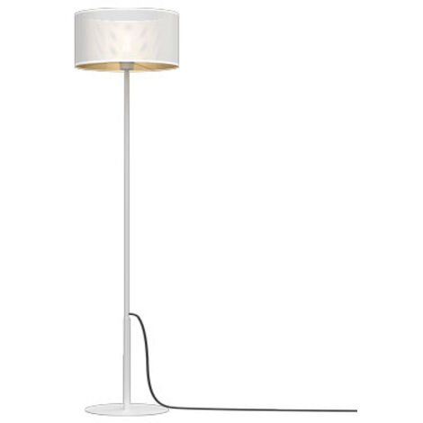 Lampada da terra loft bianca rete oro E27 150cm Luminex