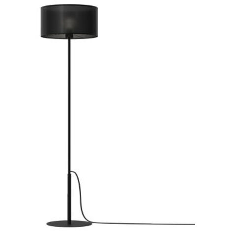 Lampada da terra loft nera opaca rete E27 150cm Luminex