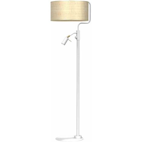 Lampada da terra MARSHALL WHITE / RATTAN 1xE27 + 1x mini GU10