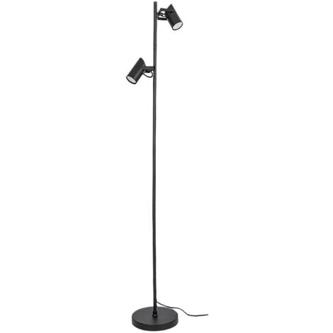 Lampada da terra MAXIMILIAN GU10 2X max.10W metallo nero H: 155cm L: 28cm Ø5.5cm con interruttore