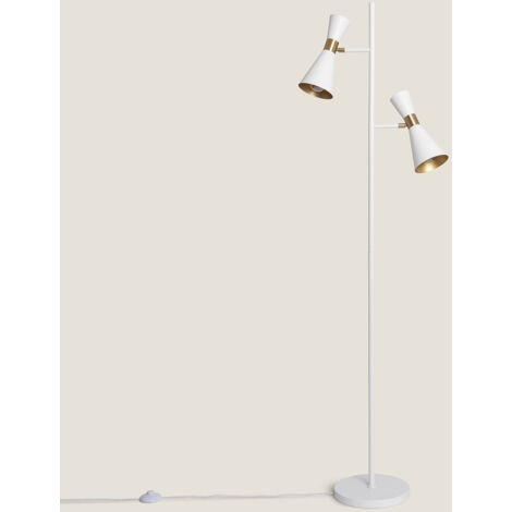 Lampada da Terra Metallo 2 Faretti Jigger Bianco