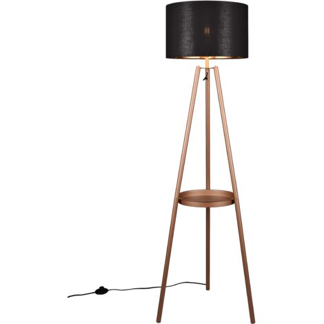 Lampada da terra, metallo, caffè e oro nero, H152 cm, Colette