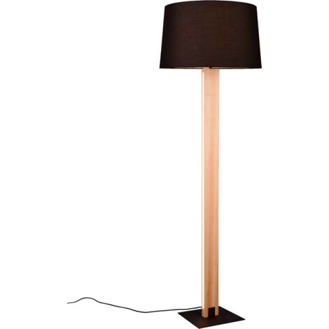 Lampada da terra, metallo e tessuto, nero, H 150 cm, Rahul