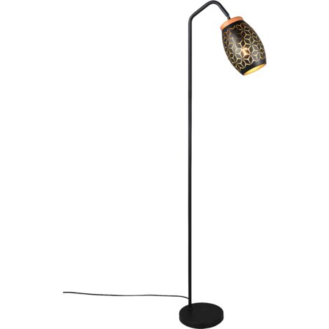 Lampada da terra, metallo, oro nero, H 147 cm, Bidar