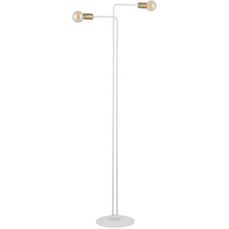 Lampada da terra minimal bianco/oro 2xE27 Gino Sigma