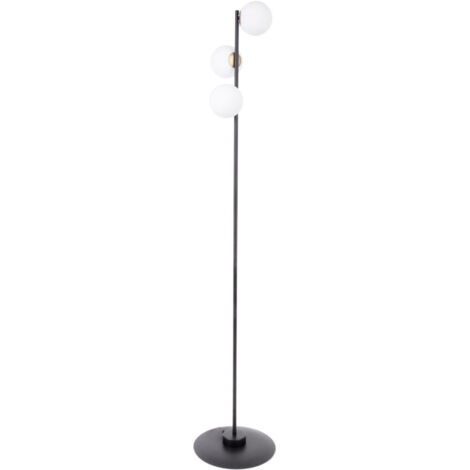Lampada da terra minimal nera 3 globi opali G9 12W Sigma